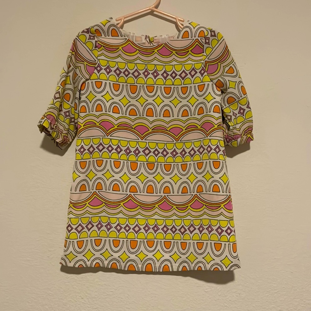 Genuine Kids by OshKosh Girls Coral Yellow Graphic Print Dress Size 2T